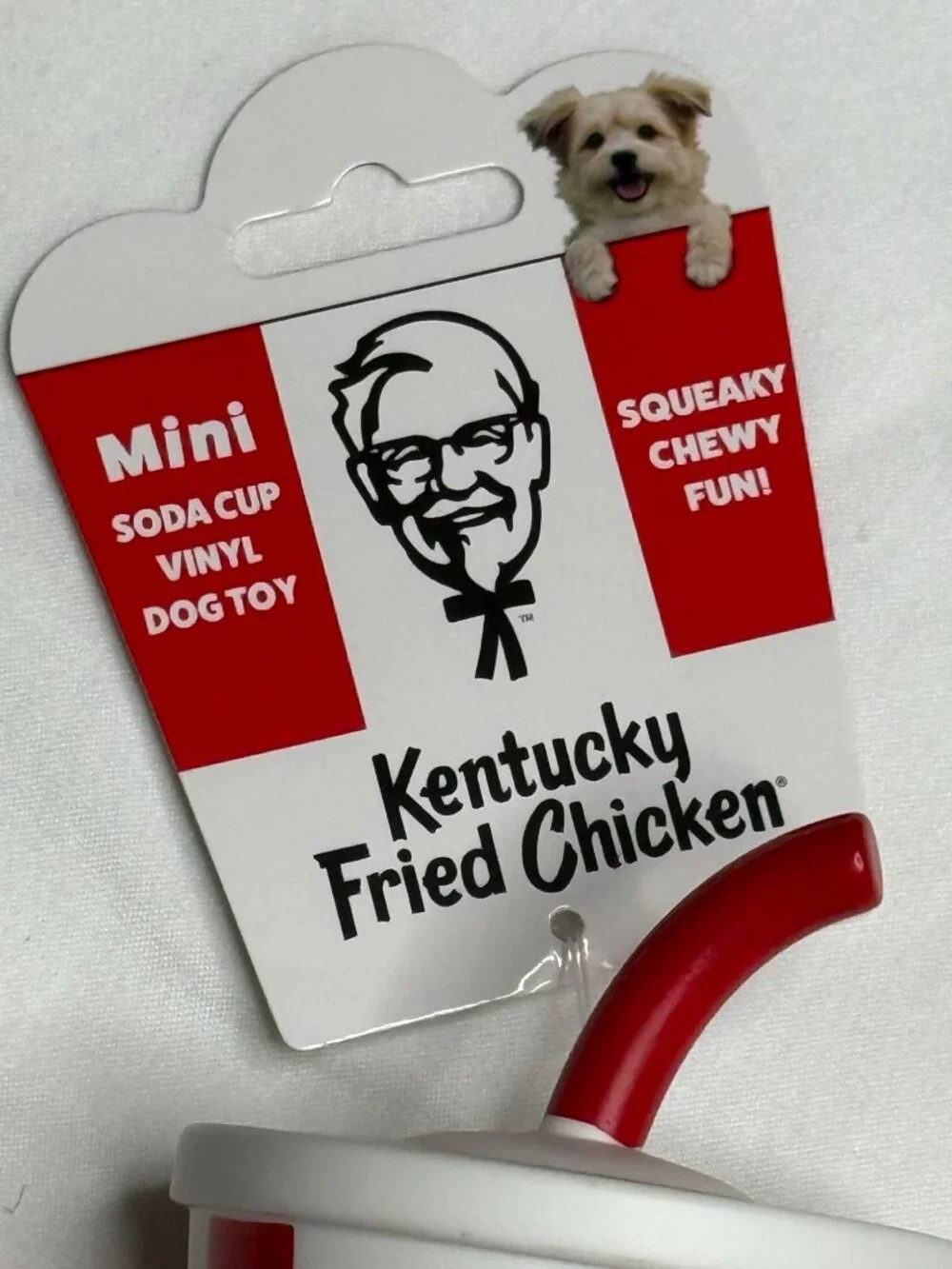 KFC Mini Soda Cup Dog Toy Vinyl Squeaky Pet Toy New